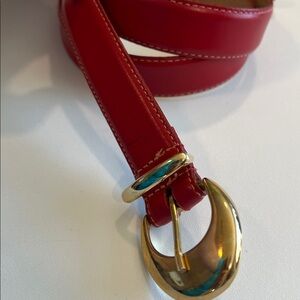 Vintage - Accessories by Pearl, large, Red Leather Belt